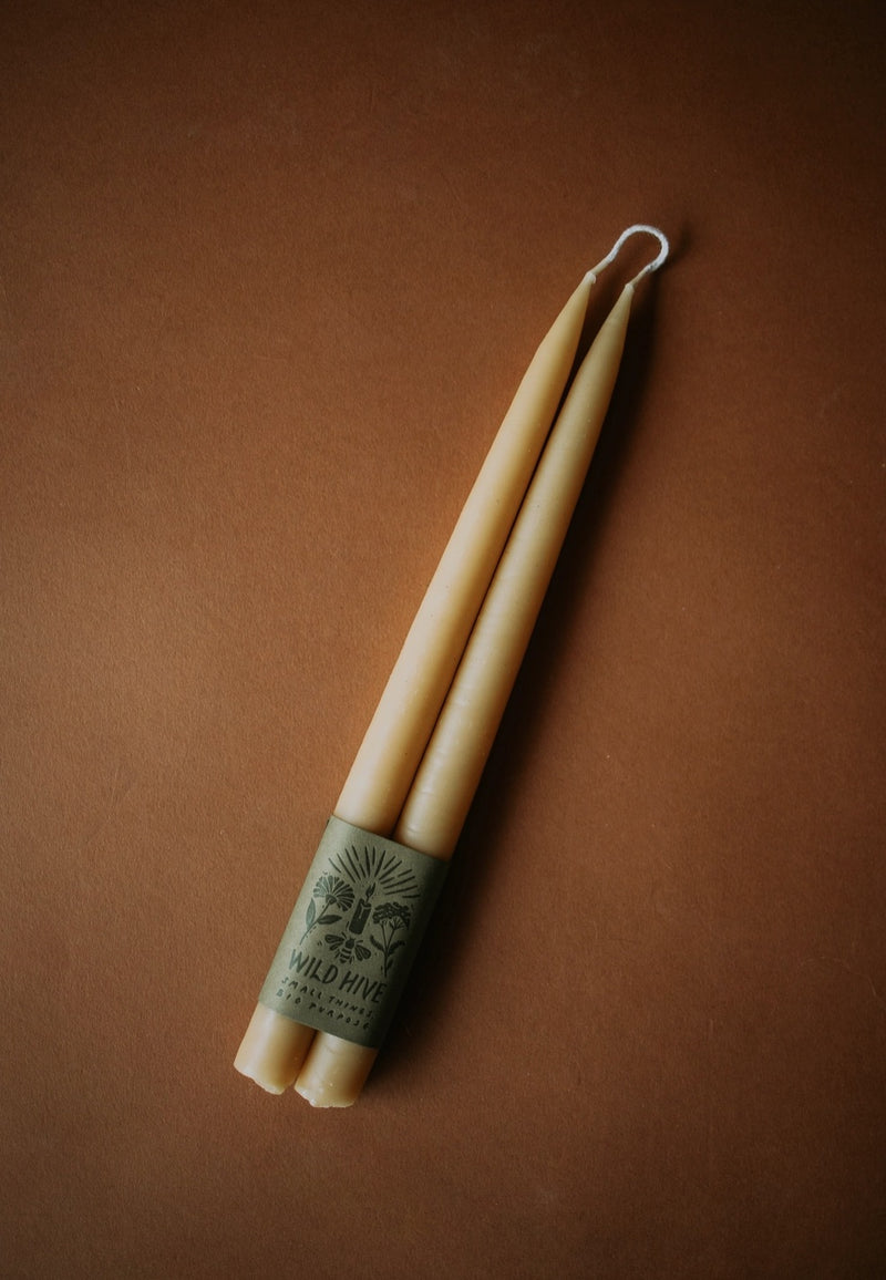 Duo de bougies en cire d'abeille 10”